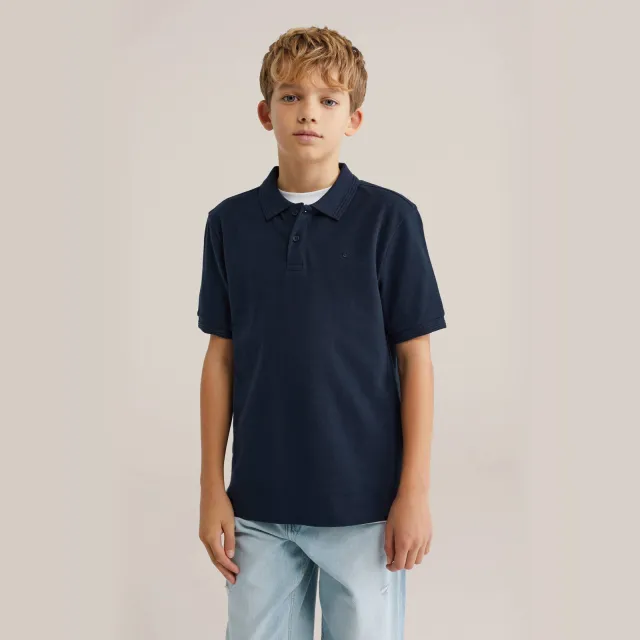 WE Fashion polo donkerblauw