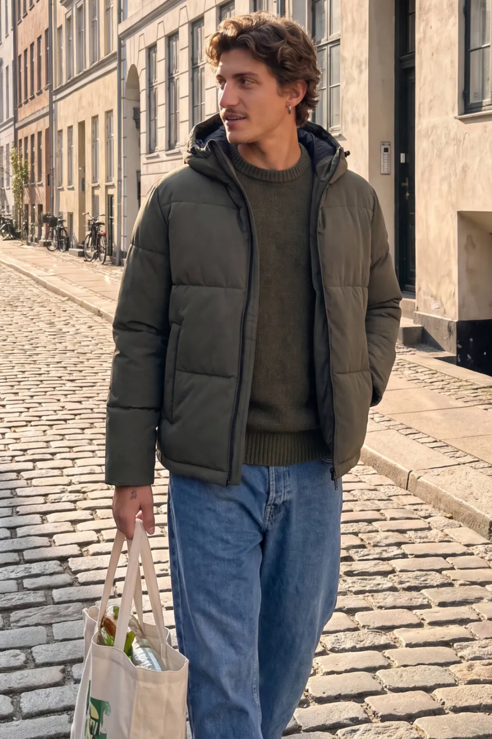 Jack & Jones Galaxy puffer winterjas donkergroen rosin, foto 3