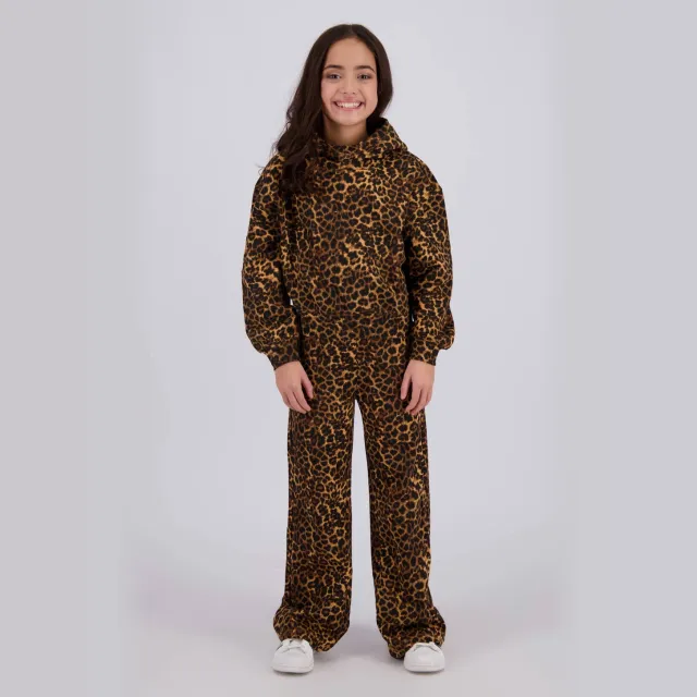 Vingino oversized hoodie met panterprint - bruin