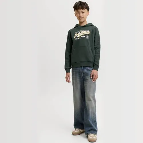 Jack & Jones JUNIOR hoodie met logo - donkergroen, foto 3