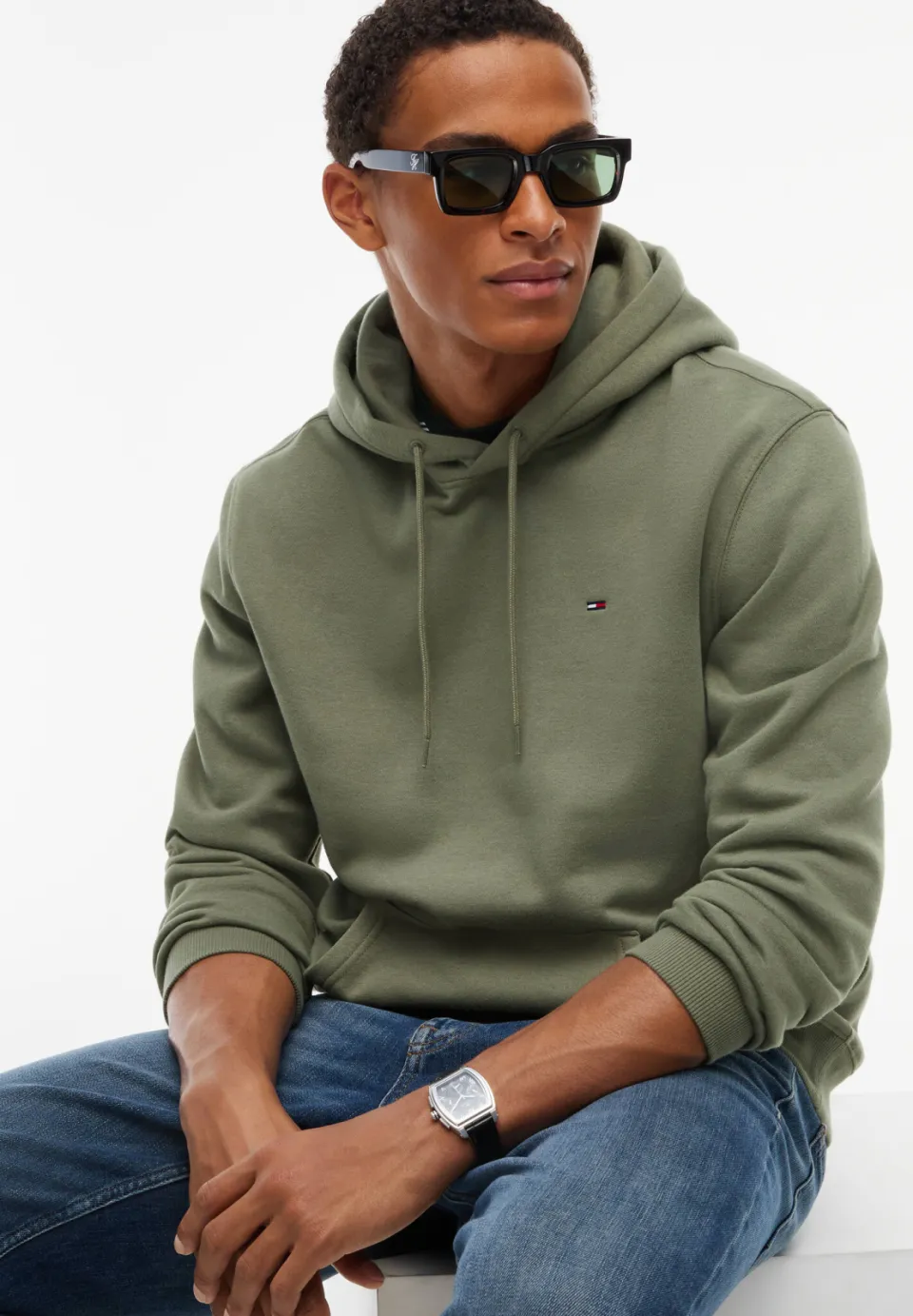 Tommy Jeans hoodie met logo - rocky mountain olijf, foto 4