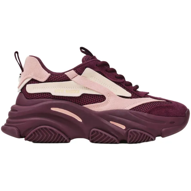 Steve Madden Possession-E chunky suède sneakers - aubergine/roze