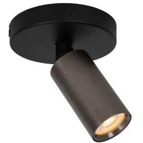 Lucide Opbouwspot Ritmo - Koffie - 10cm - Gu10 Koffie, Zwart