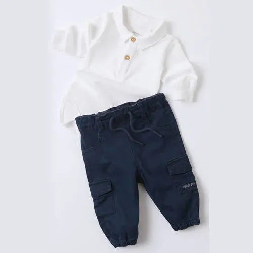 NAME IT baby cargobroek NBMBEN donkerblauw navy blazer, foto 4