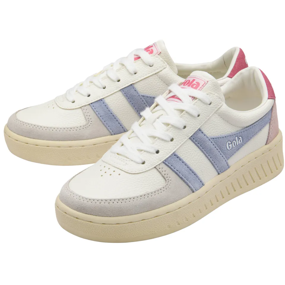 Gola Grandslam Trident leren sneakers wit/lichtblauw, foto 3