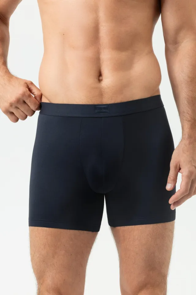 Mey Iconic long trunk shorty marineblauw