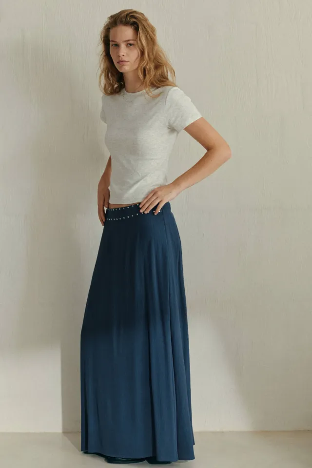 Mango maxi rok donkerblauw