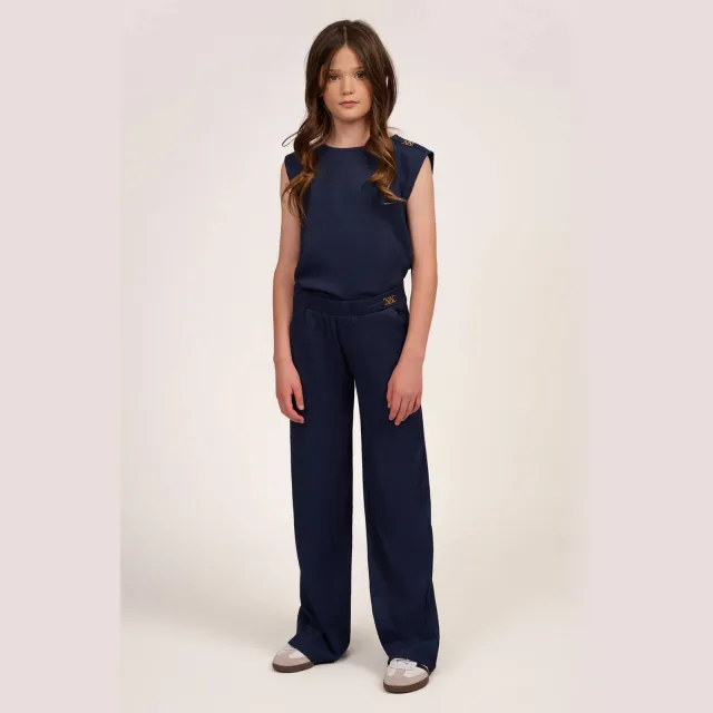 Nik & Nik wide leg broek donkerblauw