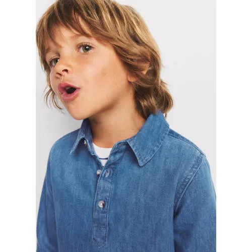 Mango Kids denim overhemd - mediumblauw, foto 6