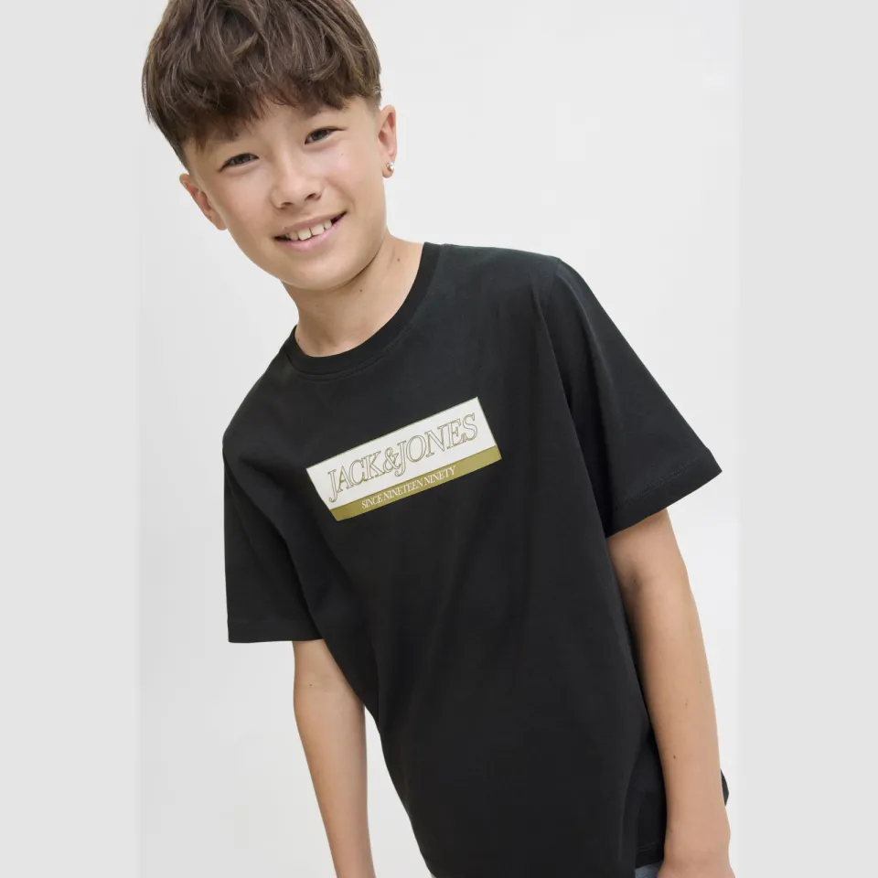Jack & Jones Junior T-shirt zwart met logo, foto 4