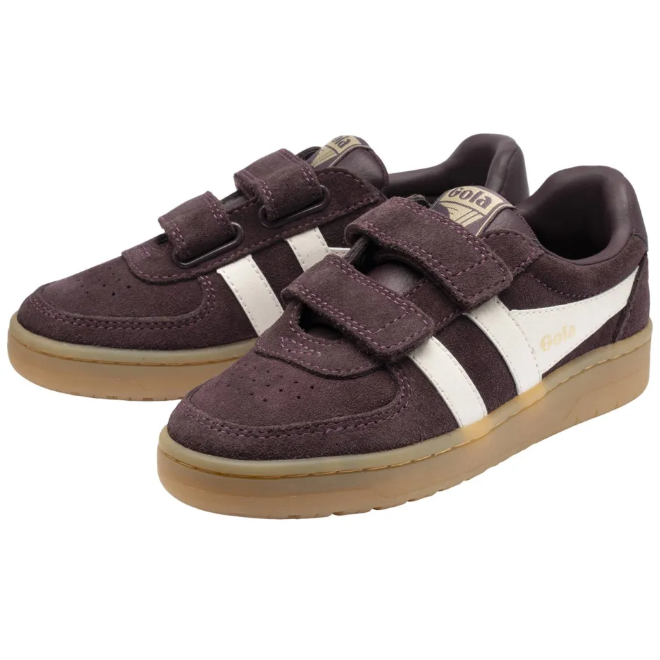 Gola Hawk Strap leren sneakers donkerpaars aubergine, foto 2