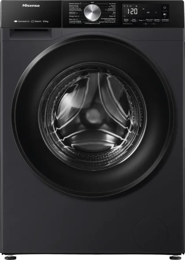 Hisense WD3S9043BB3 was-droogcombinatie, 9 kg, 1400 toeren zwart