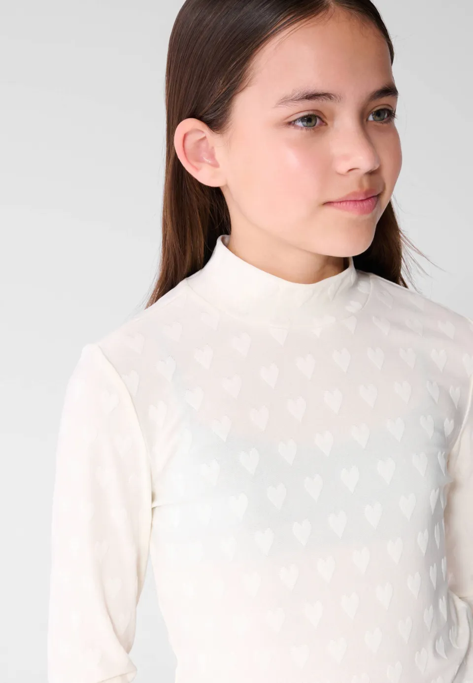 Shoeby longsleeve met hartjesprint ecru, foto 6