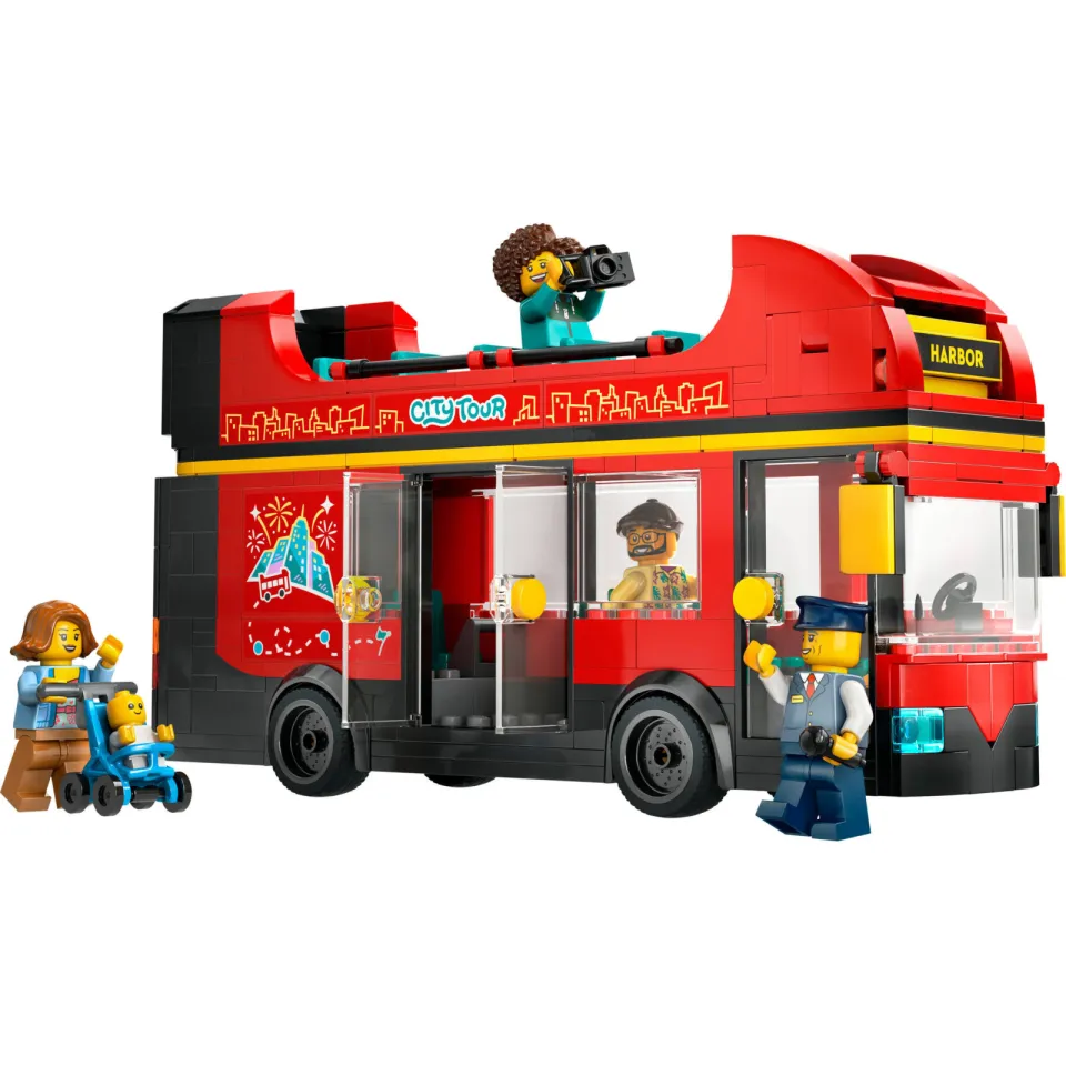 Lego City Toeristische rode dubbeldekker Speelgoed Bus Bouwpakket voor Kinderen 60407, foto 6