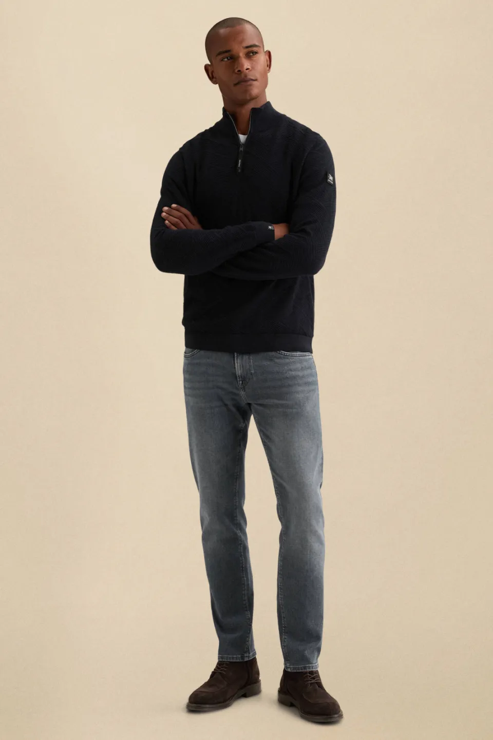 Vanguard katoenen regular fit gebreide trui - donkerblauw, foto 3