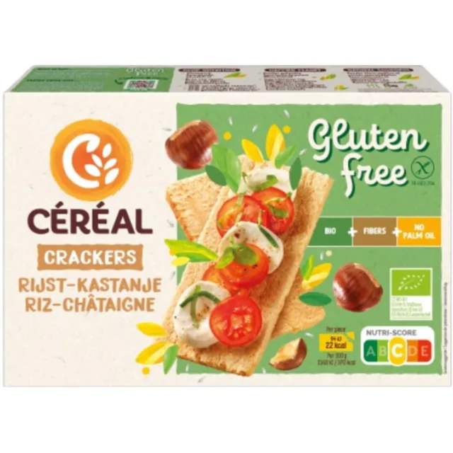 Céréal Crackers Rijst & Kastanje Glutenvrij en Lactosevrij 250 gr