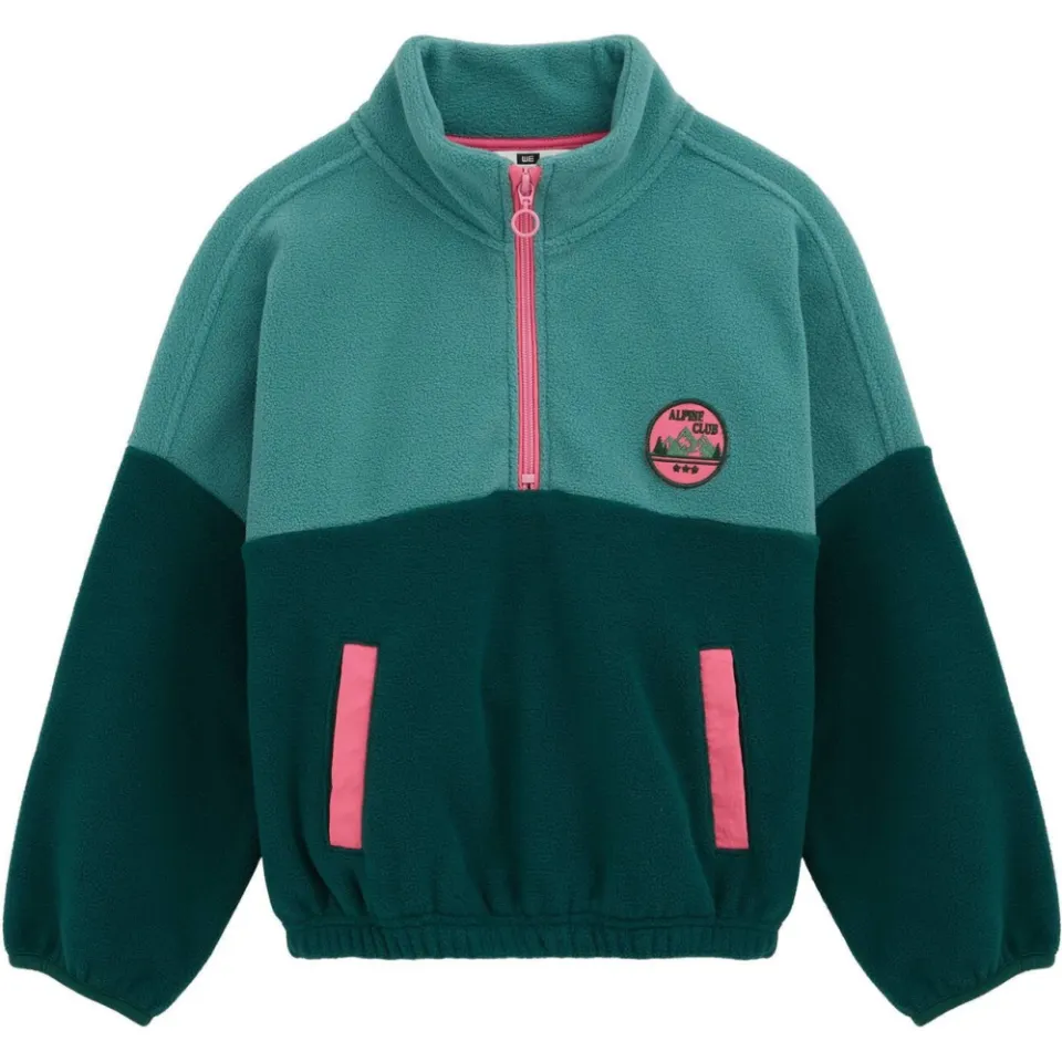 WE Fashion fleecetrui - groen/roze, foto 2