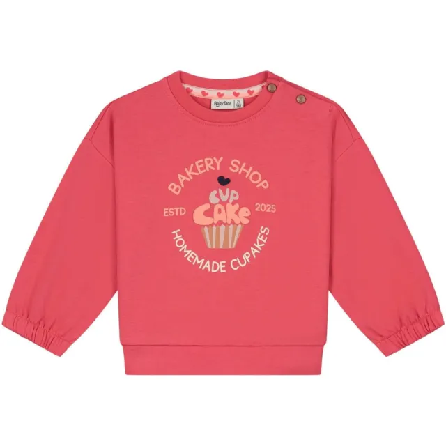 Babyface sweater met print - koraalrood