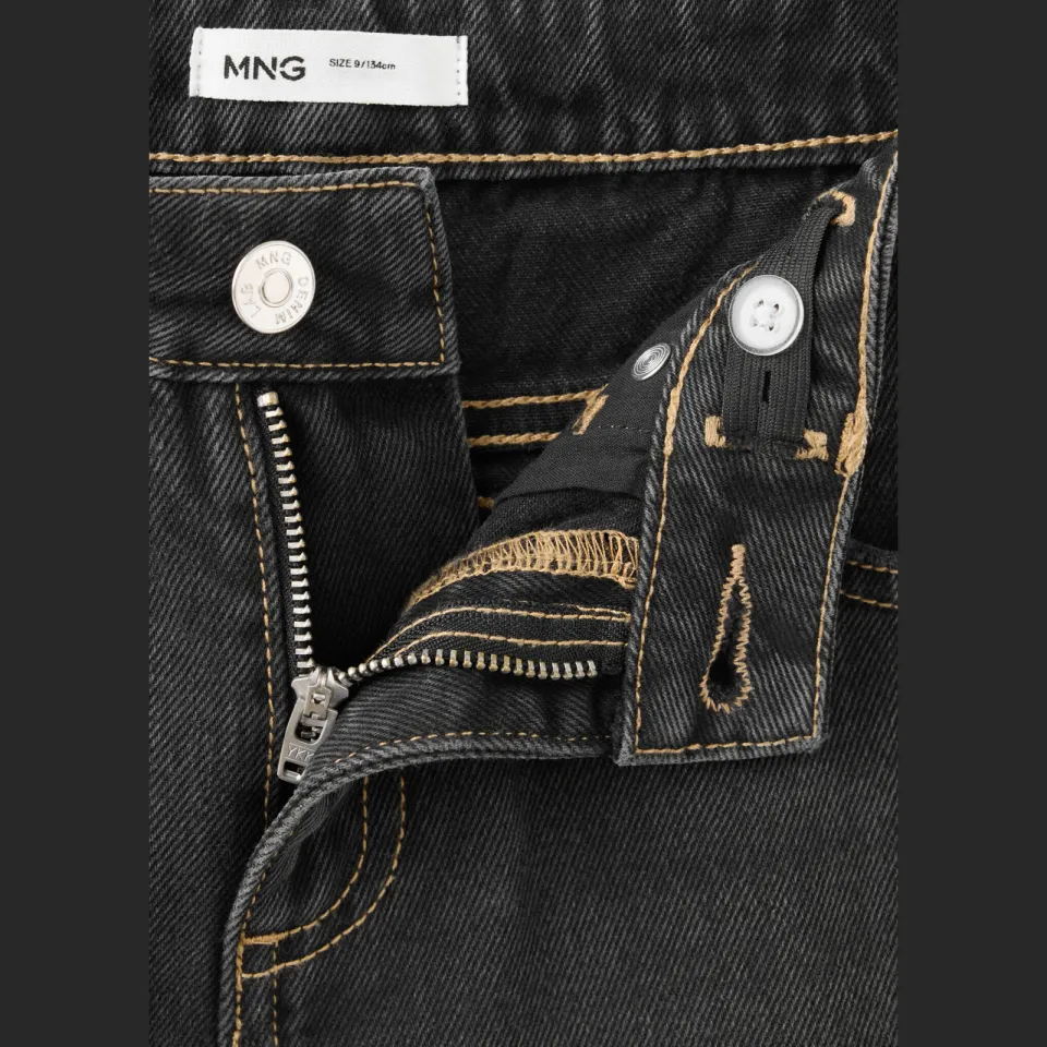 Mango Kids ballon barrel jeans - zwart, foto 5