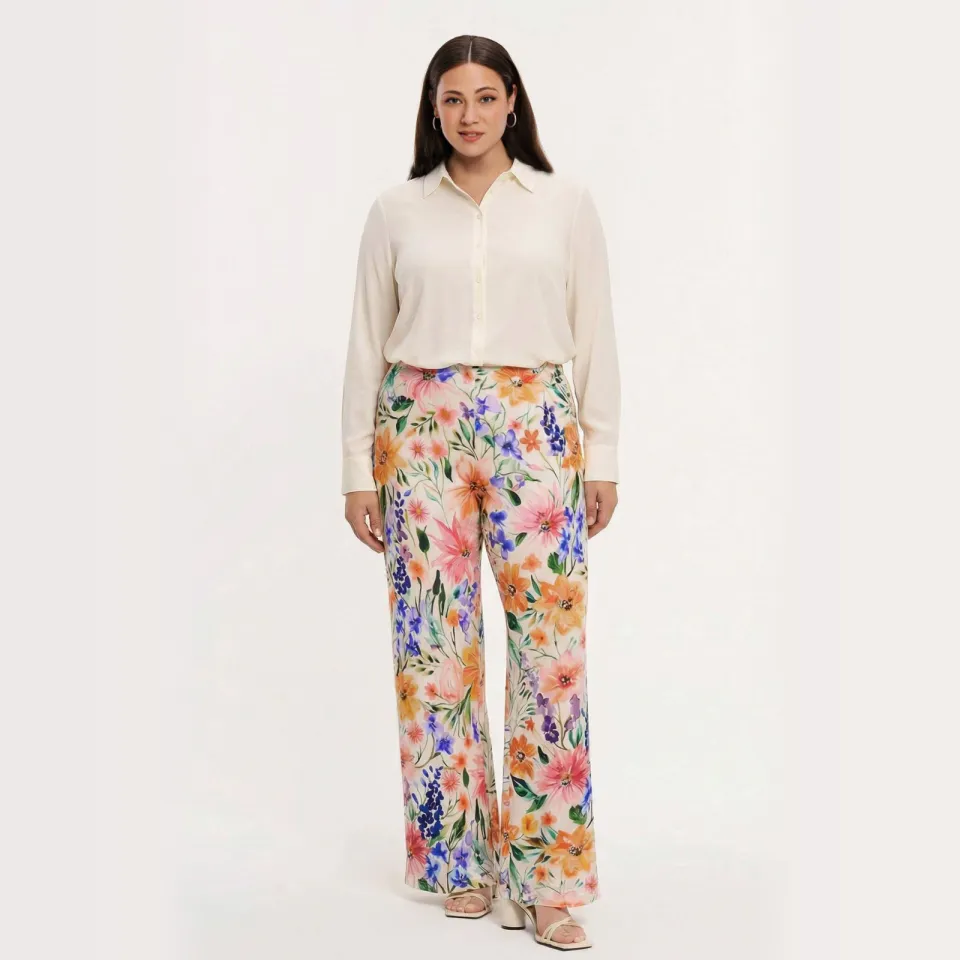 Yoek Mystic Bloom wide leg broek multi