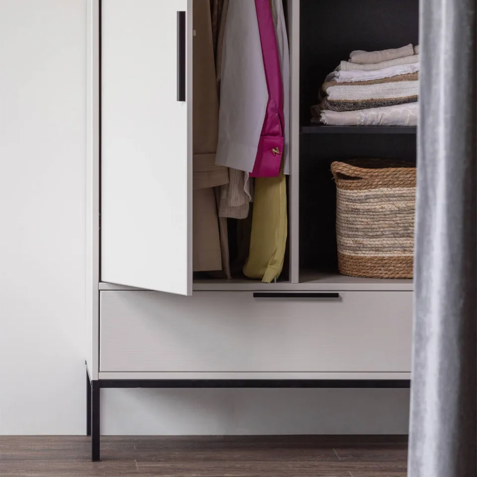 WOOOD Adam kledingkast 2-deurs beige, foto 7