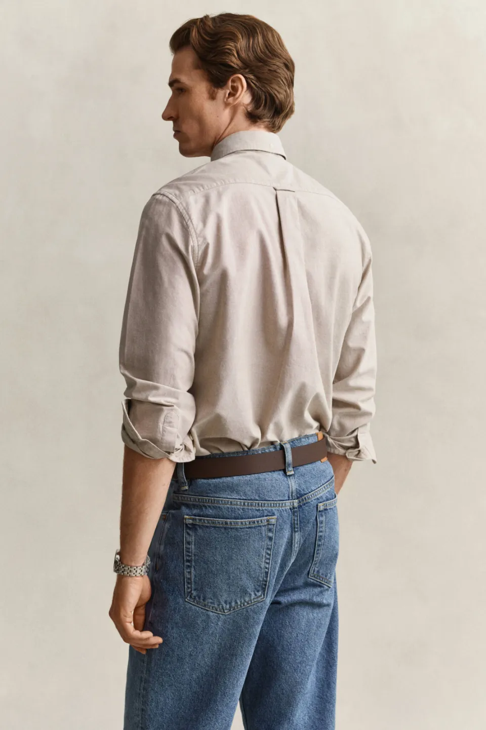 Gant regular fit casual oxford overhemd - licht taupe, foto 3
