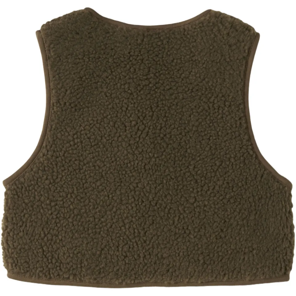 Lil' Atelier MINI rechtvallend teddy gilet - bruin, foto 2