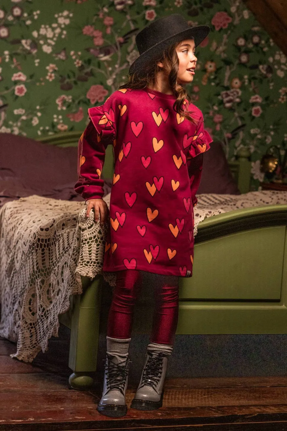 LOOXS little skinny legging donkerrood, foto 4