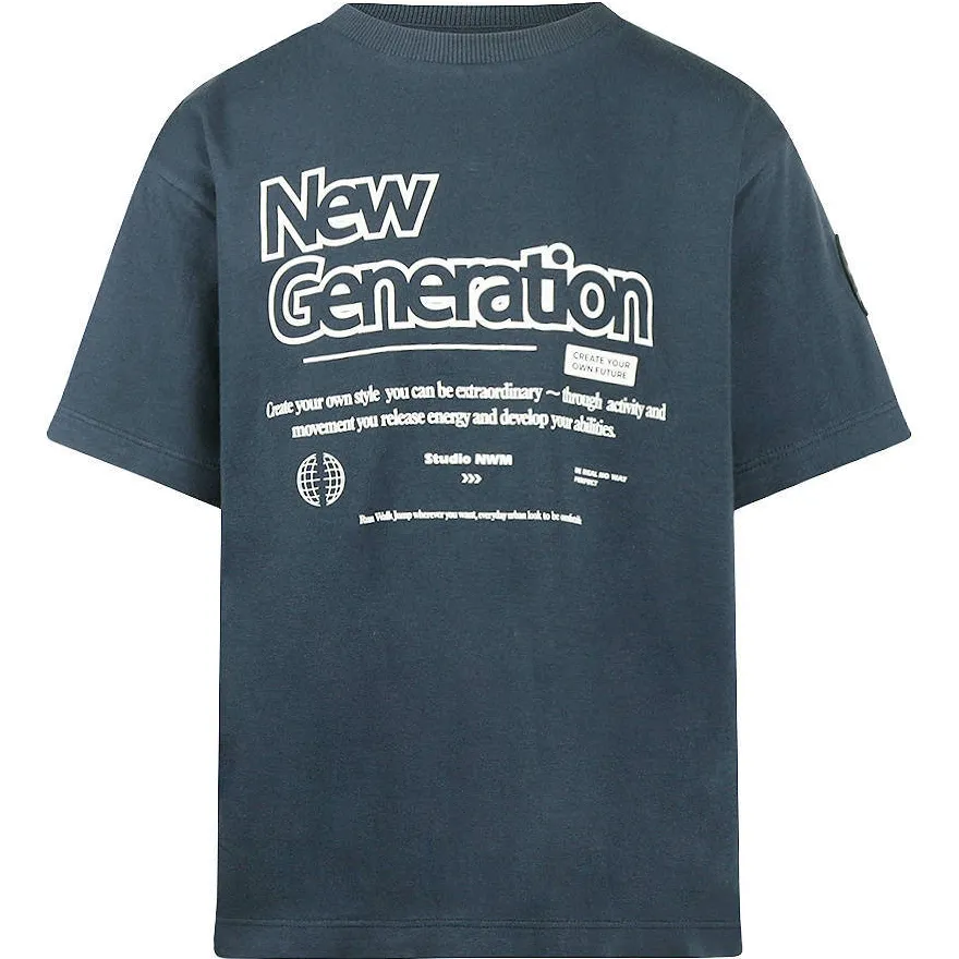 No Way Monday T-shirt met backprint donkerblauw, foto 3