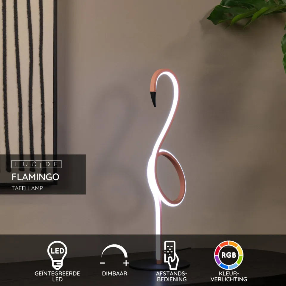 Lucide Flamingo tafellamp roze, foto 5