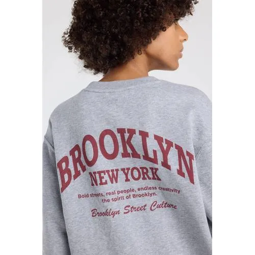America Today sweater met backprint - grijs, foto 5