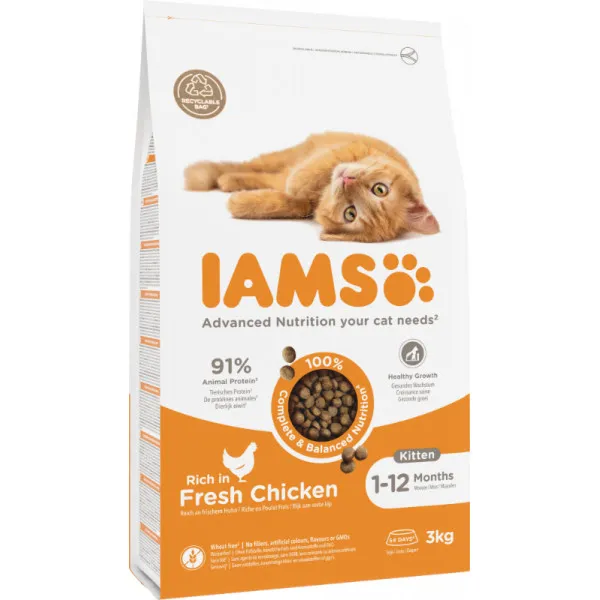 Iams Kitten kattenvoer met verse kip