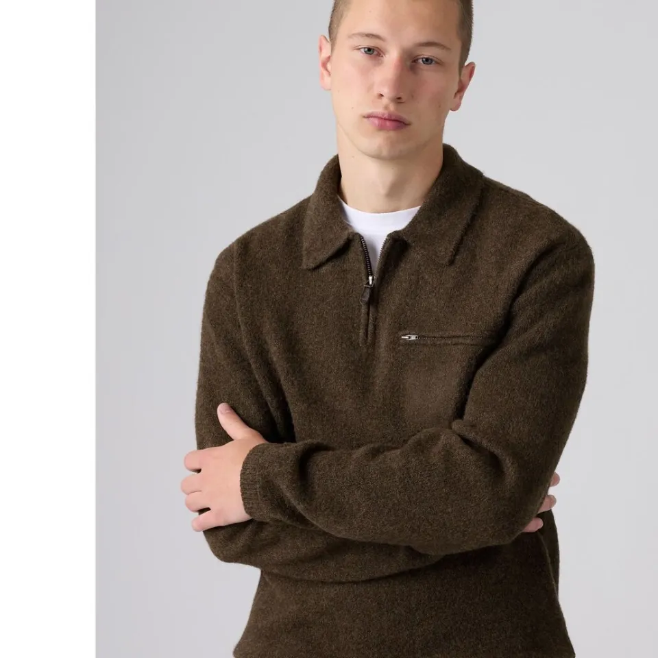 Levi's relaxed fit gebreide trui met wol - bruin, foto 2