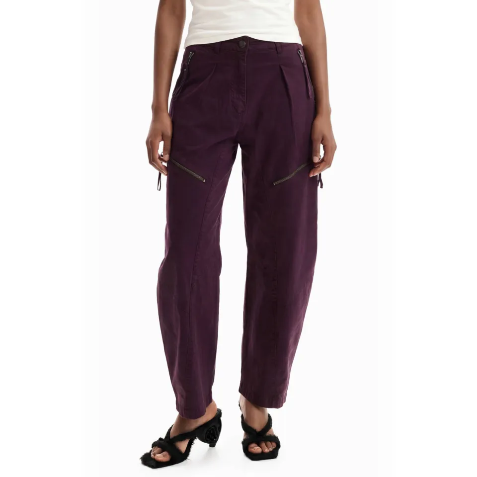 Desigual Zippers cargobroek paars, foto 4