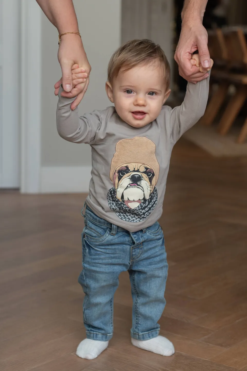 Dirkje rechtvallende longsleeve grijs