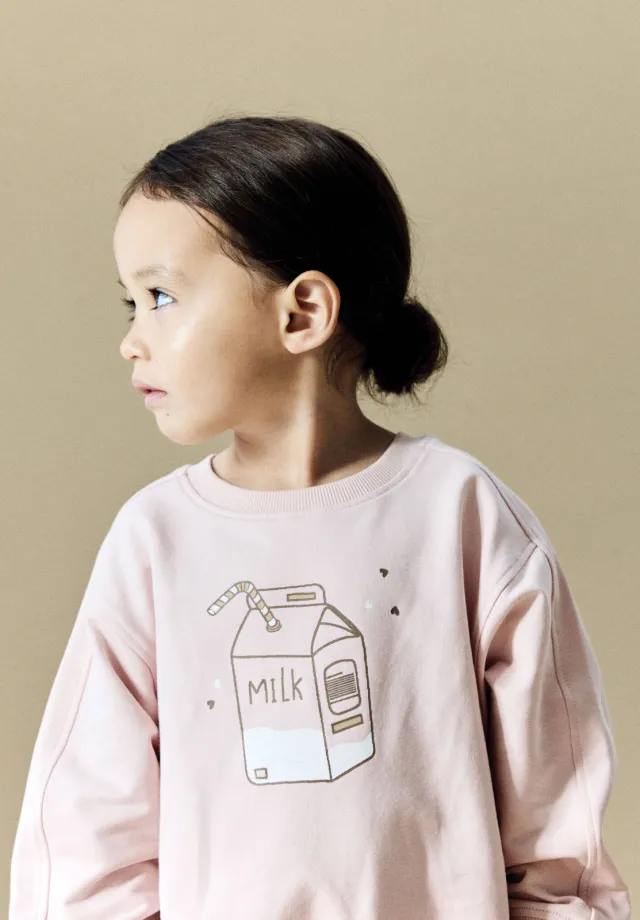 NAME IT MINI sweater met print - lichtroze