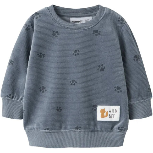 NAME IT BABY sweater met print - blauw