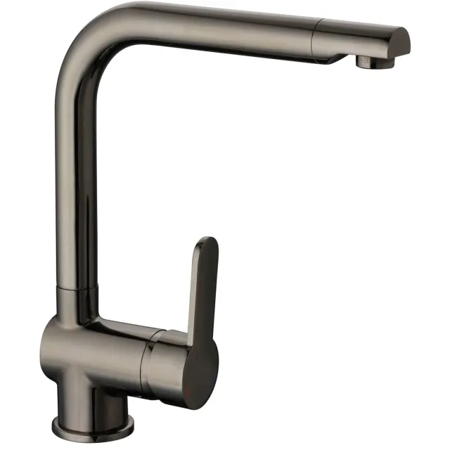 Schutte Keukenmengkraan Schutte Rio Hoge Draaibare Uitloop Glanzend Grafiet Black Chrome