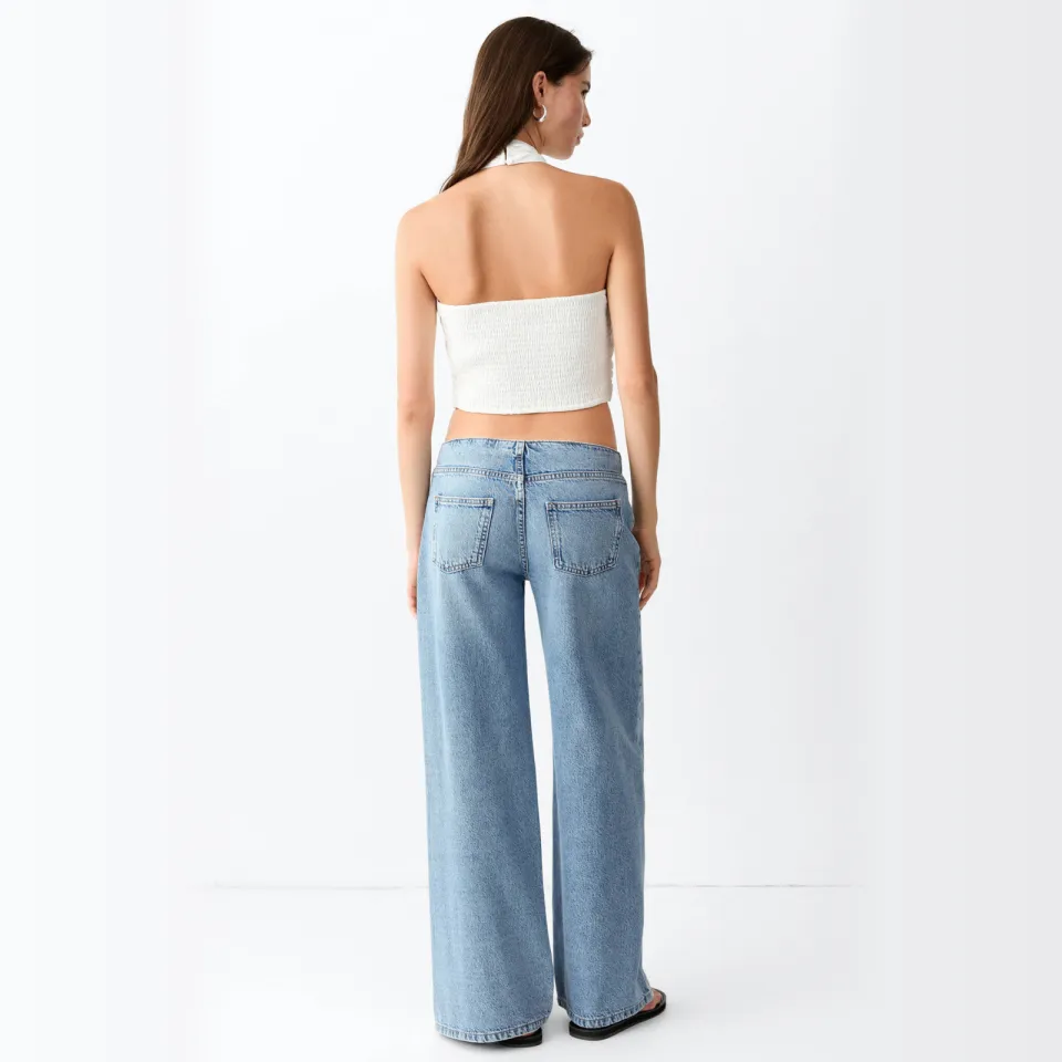 Mango TEEN wide leg jeans - lichtblauw, foto 4