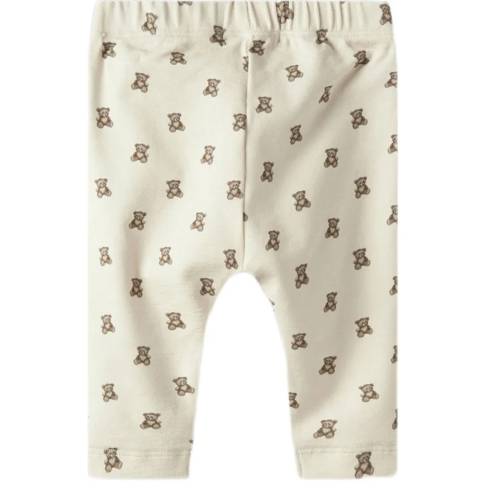 Lil' Atelier babybroek ecru met beerprint, foto 2