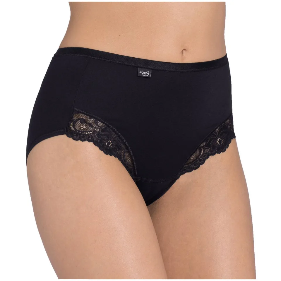 Sloggi Romance maxislip met kant zwart