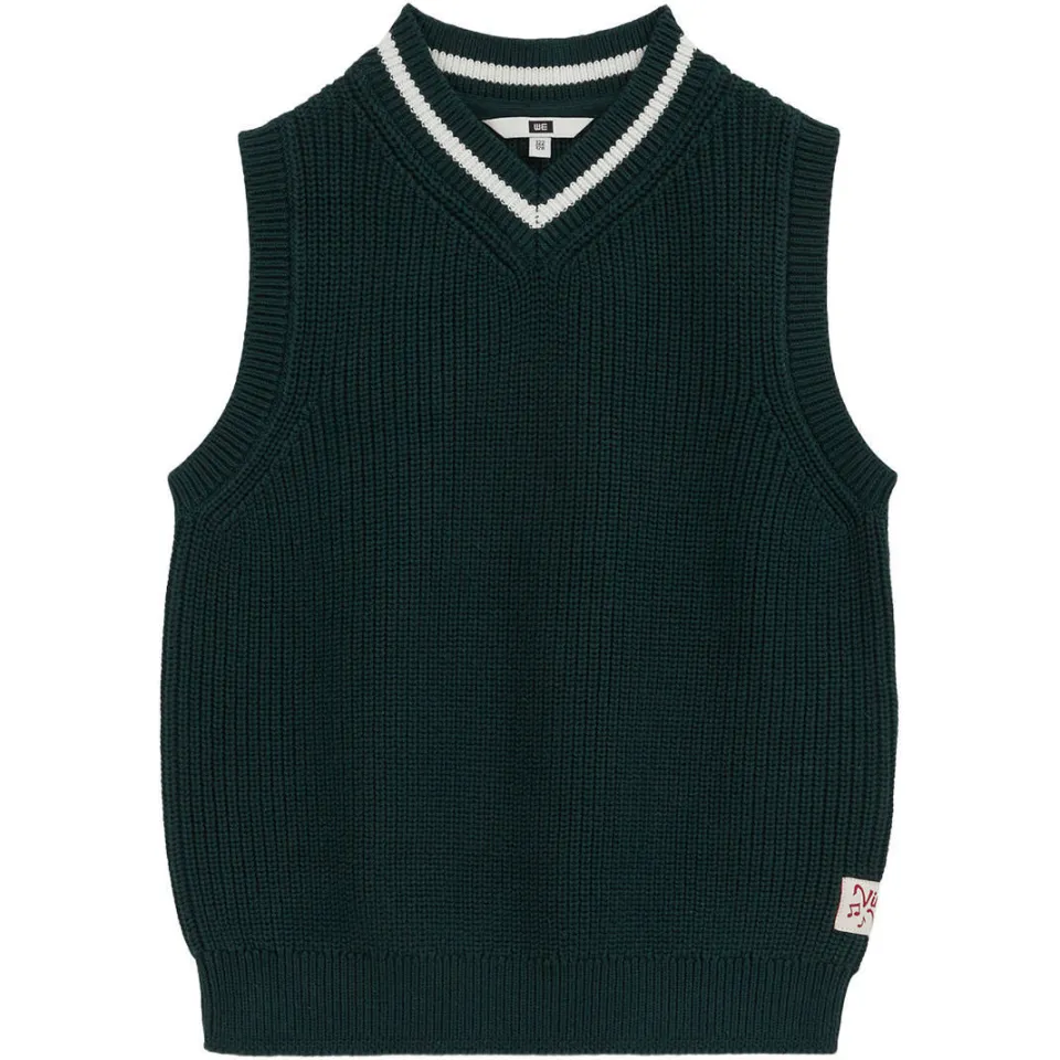 WE Fashion katoenen gebreide spencer - donkergroen, foto 2