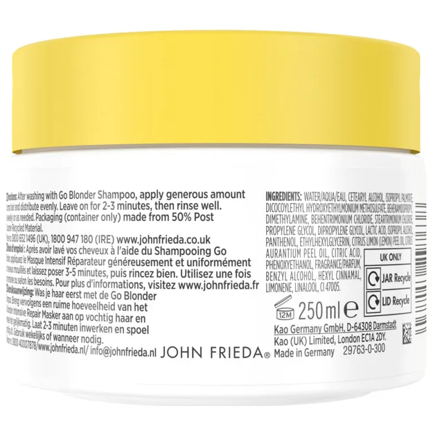 1+1 gratis: John Frieda Go Blonder Lightening Haarmasker 250 ml, foto 2