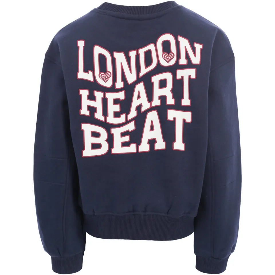 LOOXS 10sixteen rechtvallende sweater met backprint - donkerblauw, foto 3