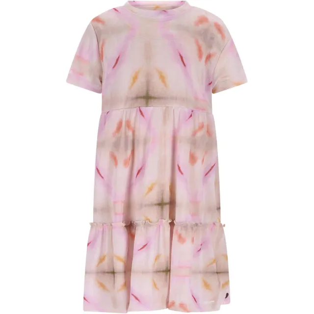 Like Flo A-lijn jurk roze Ecru/geel/fuchsia