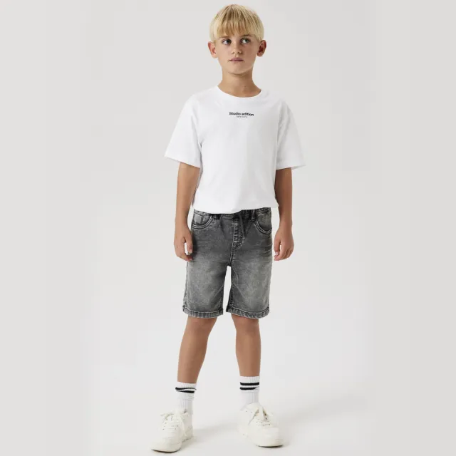 NAME IT regular denim jeansshort grijs Medium Grey Denim