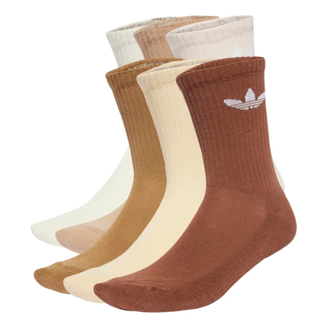 Adidas Trefoil Cushion sokken beige/wit/bruin set van 6