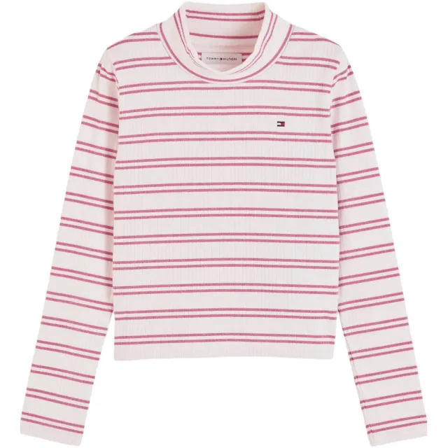 Tommy Hilfiger gestreepte longsleeve - roze/wit