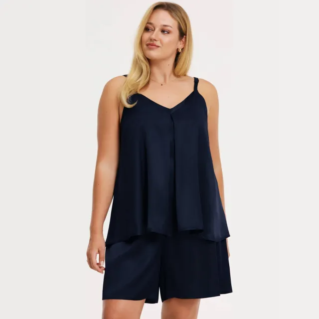 Yoek Morning Muse spaghettitop blauw