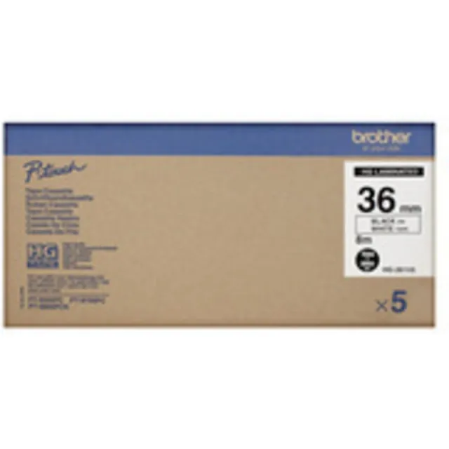 Brother HGe-261v5 Tape Zwart op wit (36 mm)